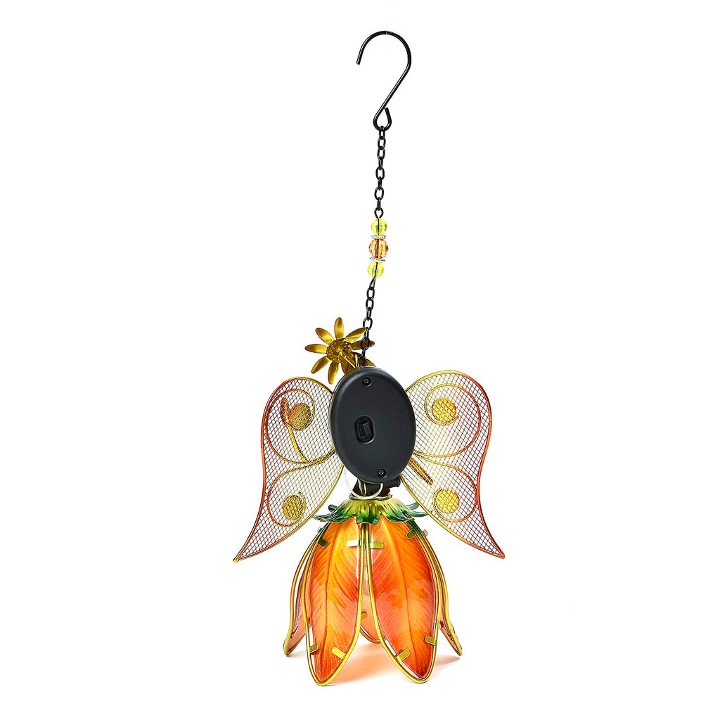 Iron Art Fairy Solar Outdoor Light Decoration (300mAh Battery) - Orange