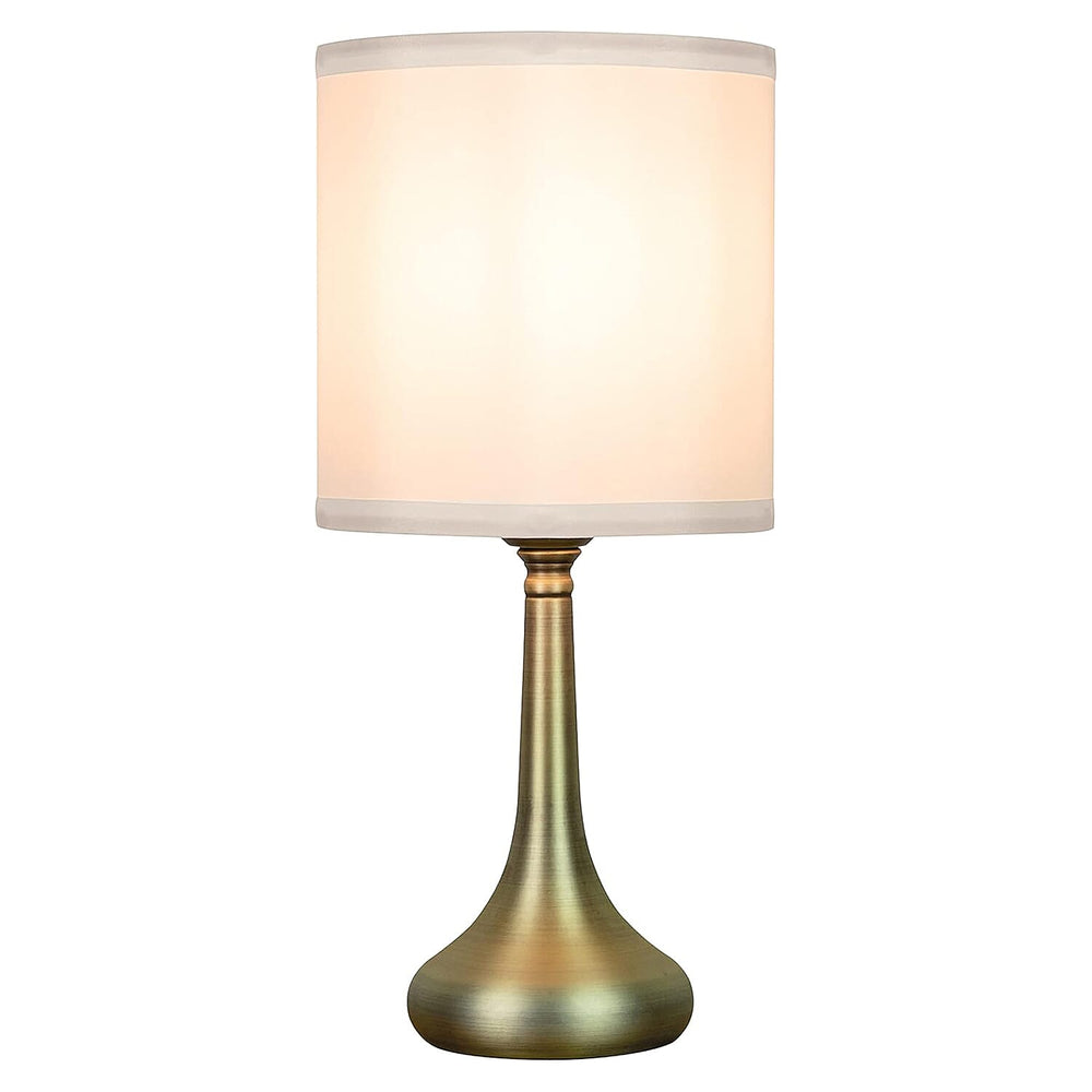 Sarav Chrome Touch Lamp with Grey Shade