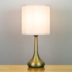 Sarav Chrome Touch Lamp with Grey Shade