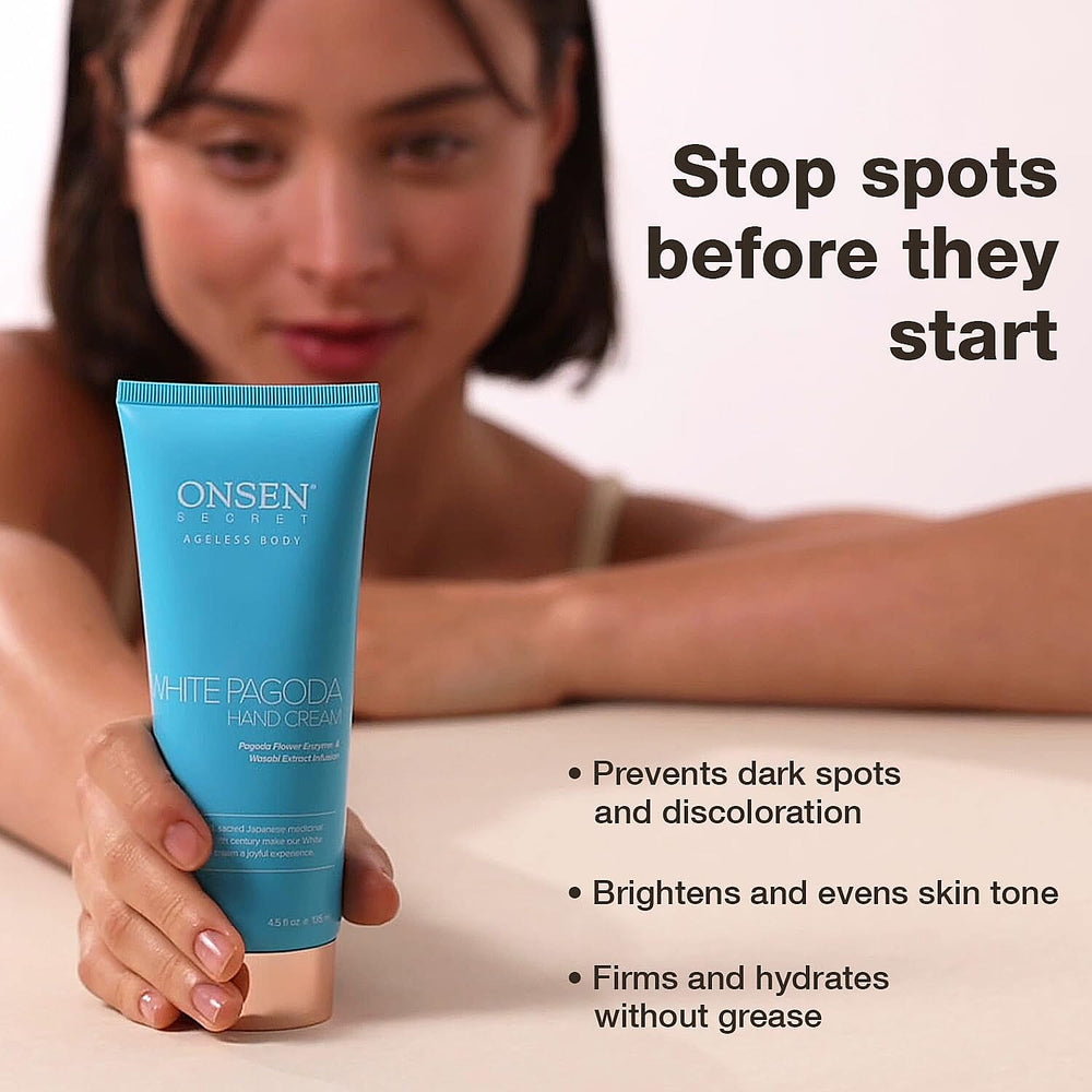 "Anti-Aging White Pagoda Hand Cream - Age & Sun Spots Preventative care"