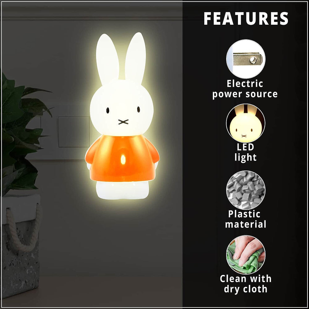 Miffy Night Lamp with Auto Dim Sleep Function - Orange - White
