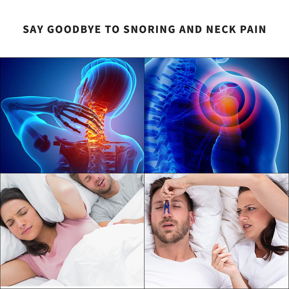 Anti Snore Memory Foam Pillow - Contoured Neck and Head Support - Soft & Breathable