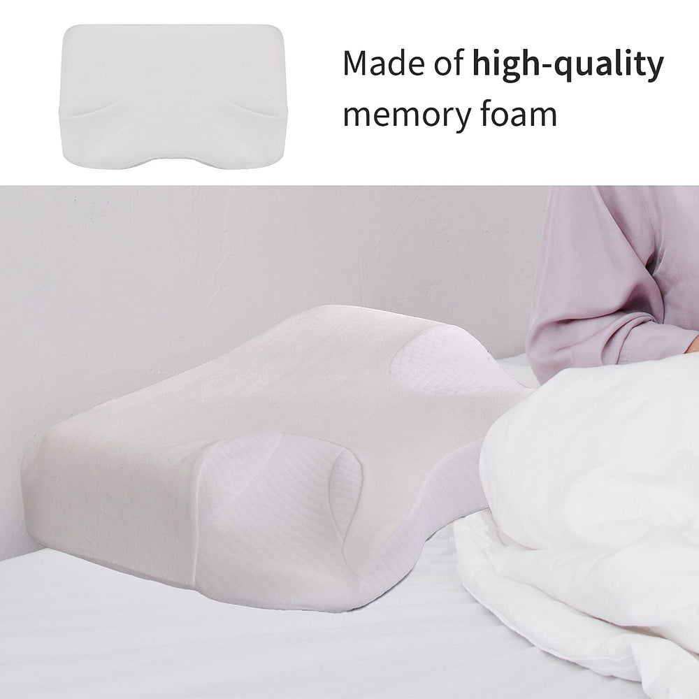Anti Snore Memory Foam Pillow - Contoured Neck and Head Support - Soft & Breathable