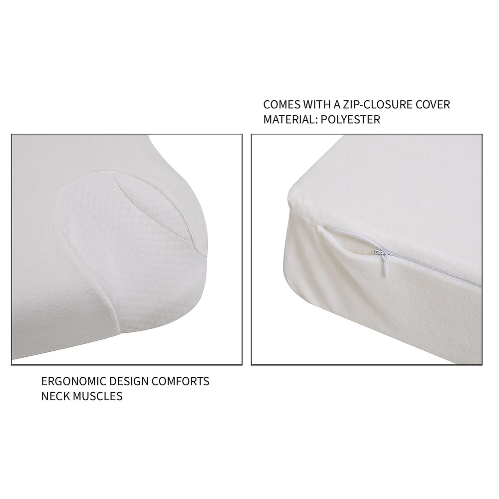 Anti Snore Memory Foam Pillow - Contoured Neck and Head Support - Soft & Breathable