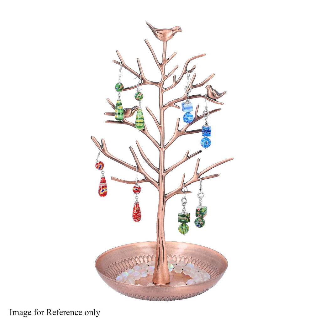 Vintage Style Antique Birds on Tree Jewellery Holder Stand (Size 30x15Cm) - Bronze