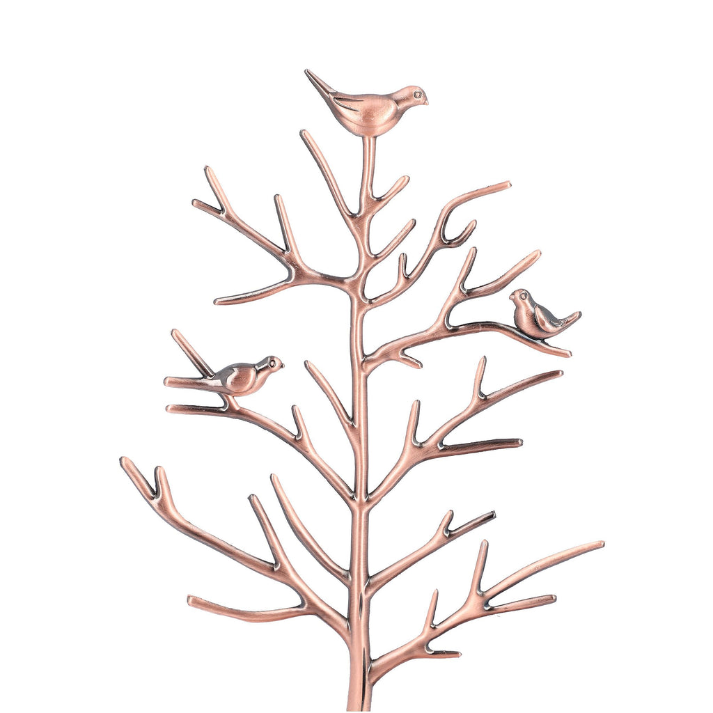 Vintage Style Antique Birds on Tree Jewellery Holder Stand (Size 30x15Cm) - Bronze