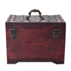 Antique Copper Floral Embossed 3 Layer Jewellery Box with Inside Mirror, Top Removable Tray and a Pull-out Drawer (Size 22x17x16 Cm)