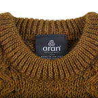 ARAN 100% Pure New Wool Irish Sweater (Size XS) - Mustard