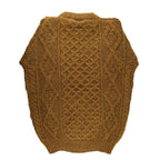 Aran 100% Pure New Wool Sweater (Size S) - Mustard Colour