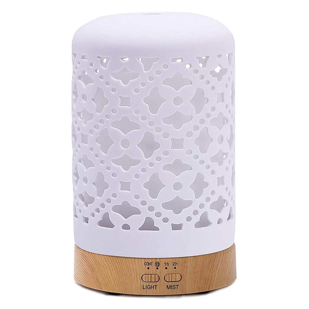 Brand New Launch - Porcelain Aroma Diffuser with Multi Coloured Lights and Timer - White