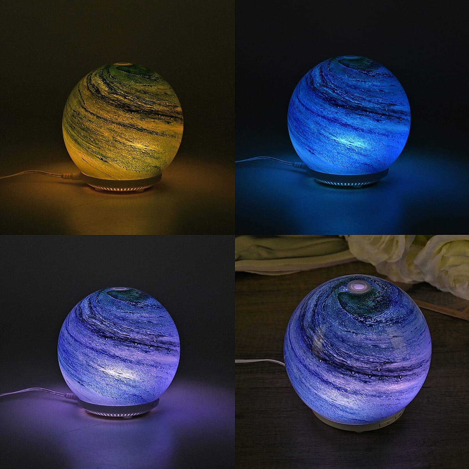 Aroma Humidifier with 10 essential oils One Size- Multi Color