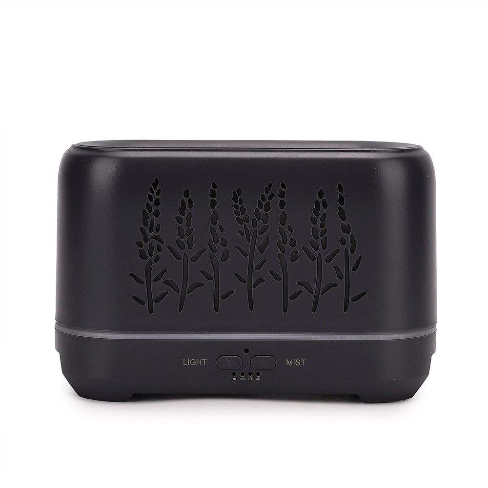 Flame Effect Aromal Diffuser with 10 Oils  - LED Light, Timer - Grey