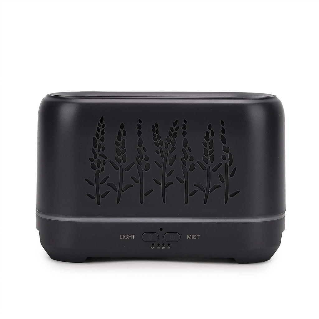 Flame Effect Aromal Diffuser with 10 Oils  - LED Light, Timer - Grey