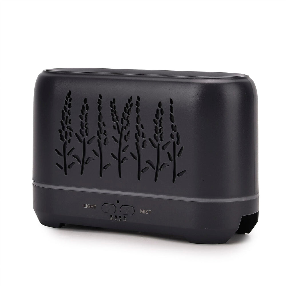 Flame Effect Aromal Diffuser with 10 Oils  - LED Light, Timer - Grey