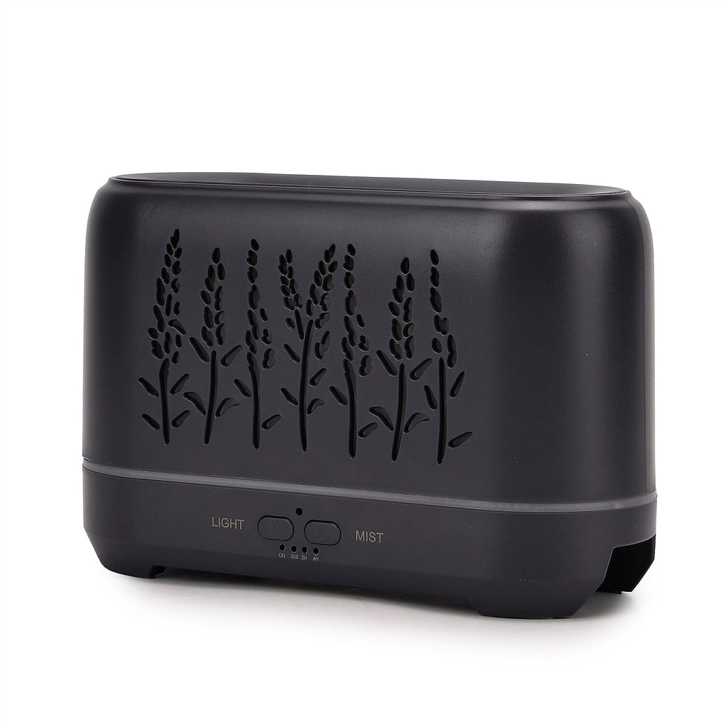 Flame Effect Aromal Diffuser with 10 Oils  - LED Light, Timer - Grey