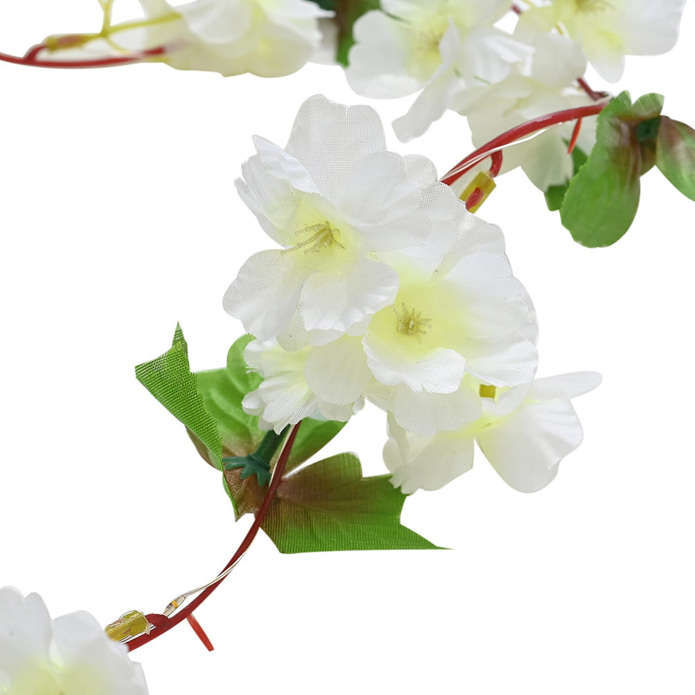 Artificial Cherry Blossom Vine with 20 LED Fairy Lights (2AAA Battery not Incl.) (Size 200cm) - White & Pink