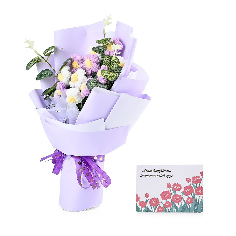 100% Cotton Handmade Crochet Flower Bouquet - Lavender