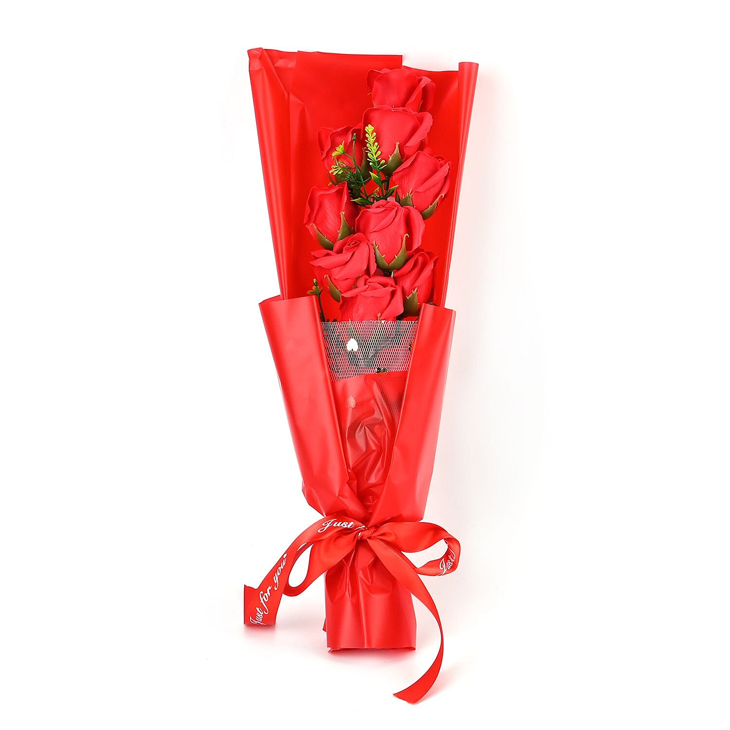 Soap Flowers Bouquet in Gift Box - Red