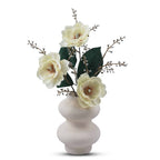 White Magnolias in Ceramic Vase Artificial Flower One Size- Cream