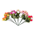 Set of 5 Artificial Hydrangea Flower Bunches - Assorted Colors (32cm)