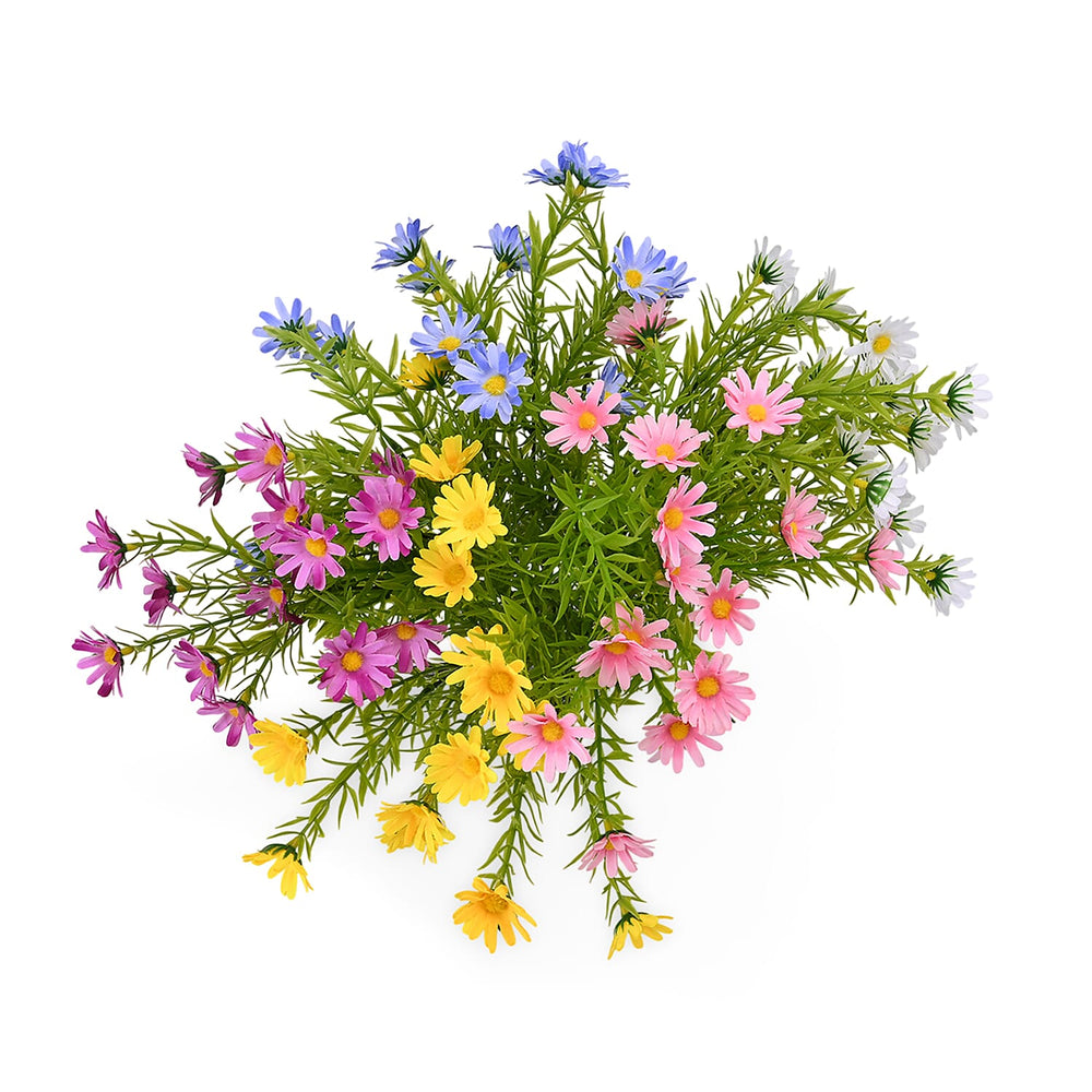Set of 5 Artificial Daisies Flower Bunches - Assorted Colors (32cm)