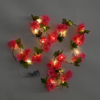 Artificial Red Cherry Blossom Vine with 20 LED Fairy Lights (2AAA Battery not Incl.) Size 200cm - Red