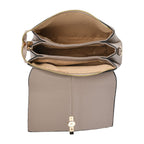 Artisan Crossbody Sling Bag with Geometric Pattern Shoulder Strap - Gray