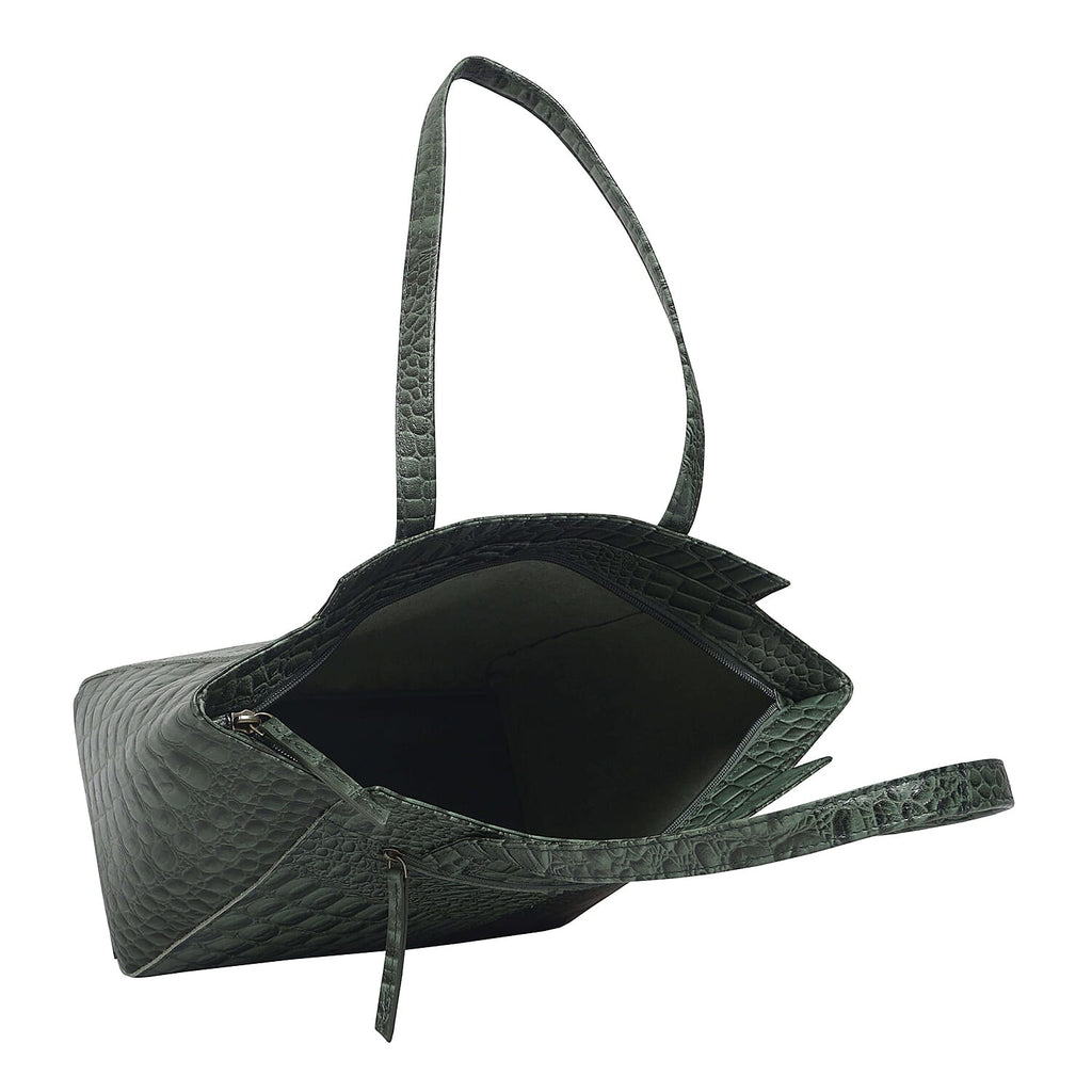 Assots London Genuine Leather Eileen Tote Bag - Olive