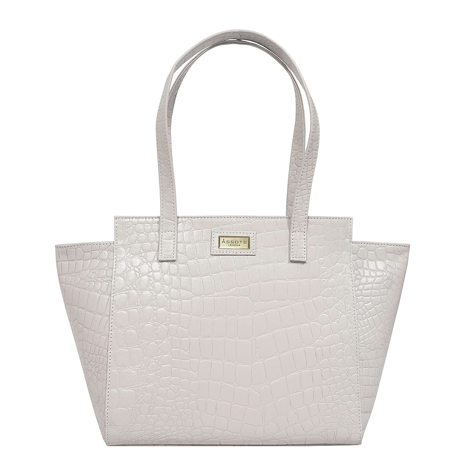 Assots London Genuine Leather Eileen Tote Bag - Ivory