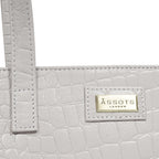 Assots London Genuine Leather Eileen Tote Bag - Ivory