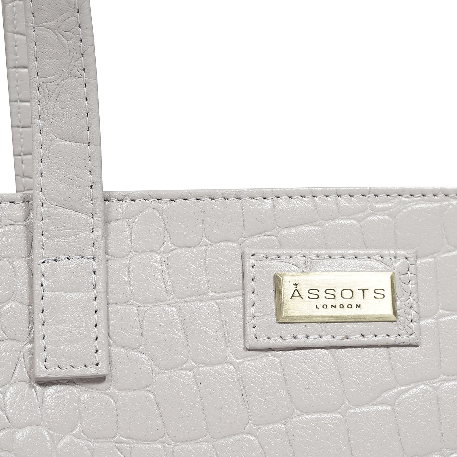 Assots London Genuine Leather Eileen Tote Bag - Ivory