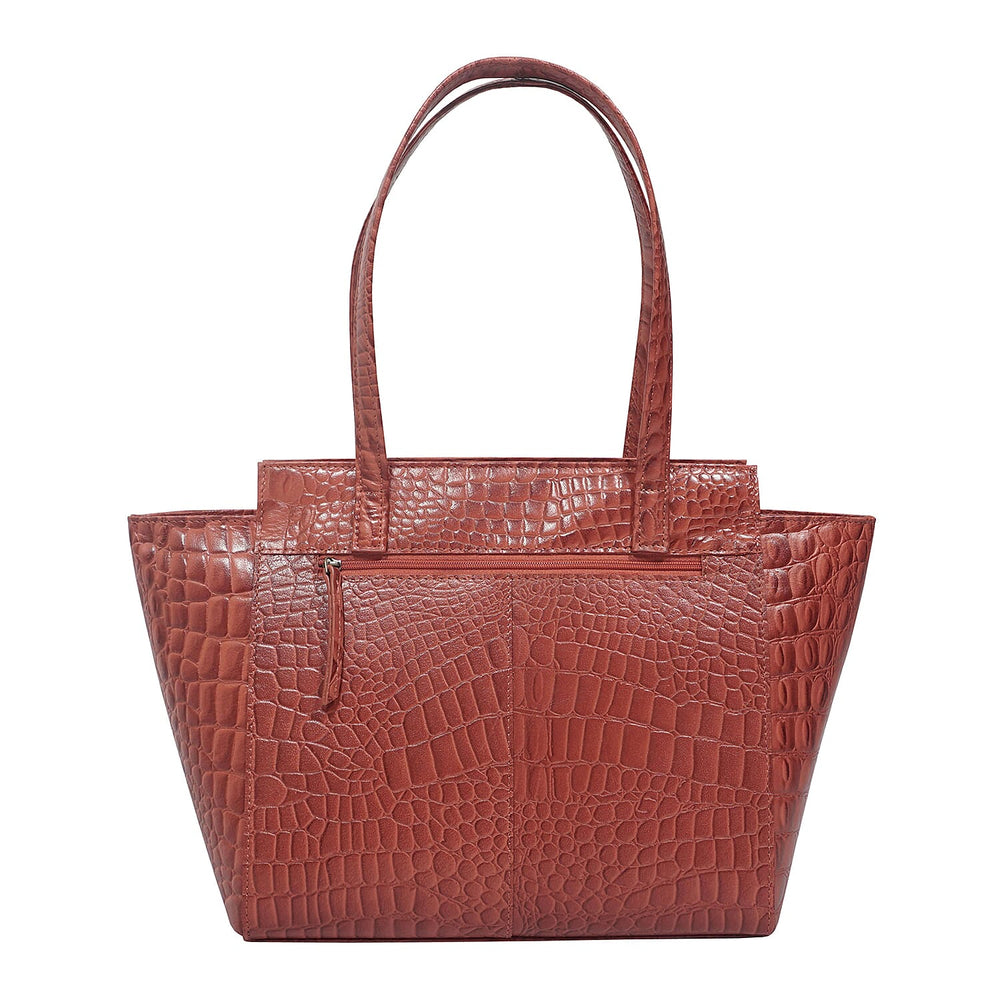 Assots London Genuine Leather Eileen Tote Bag - Red