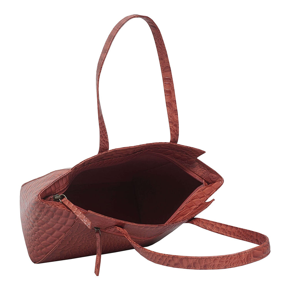 Assots London Genuine Leather Eileen Tote Bag - Red