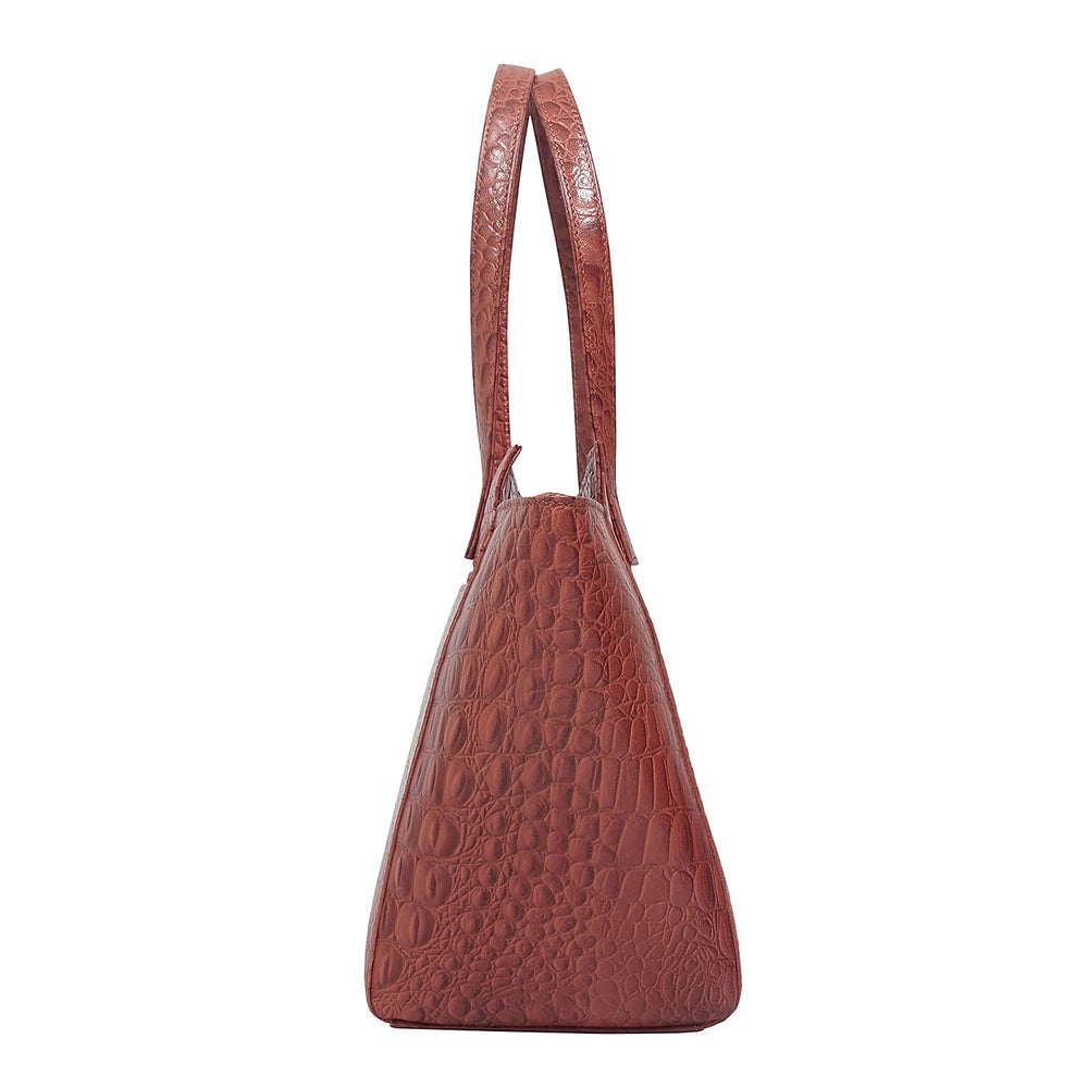 Assots London Genuine Leather Eileen Tote Bag - Red