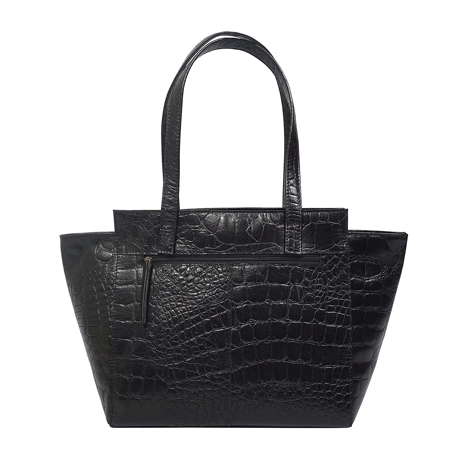 Assots London Genuine Leather Eileen Tote Bag - Black