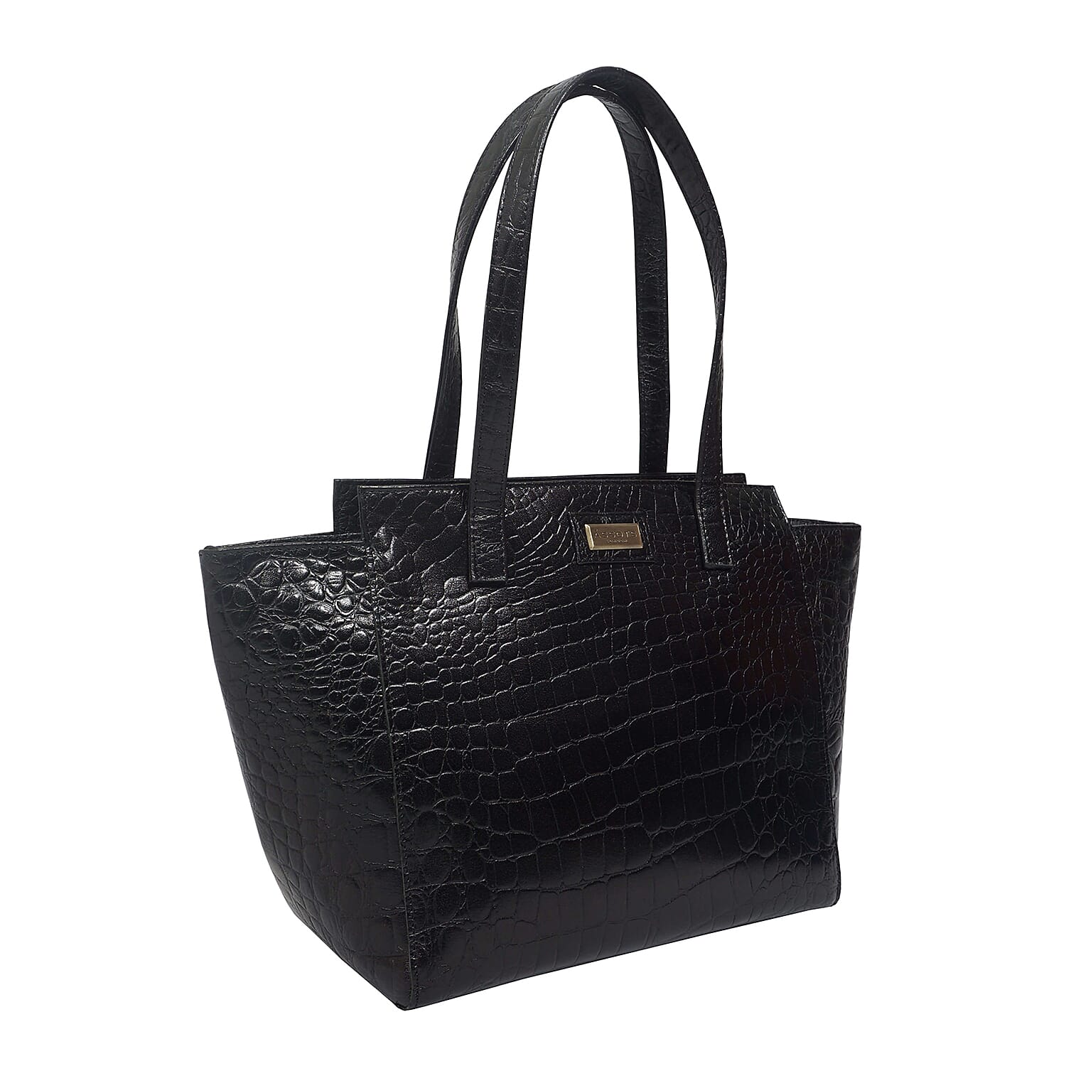 Assots London Genuine Leather Eileen Tote Bag - Black