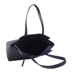 Assots London Genuine Leather Eileen Tote Bag - Navy