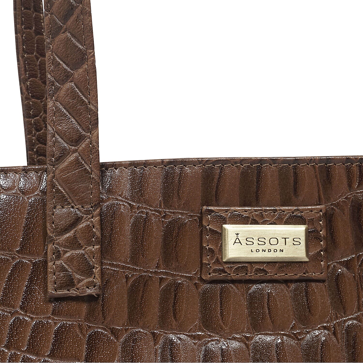 Assots London Genuine Leather Eileen Tote - Tan