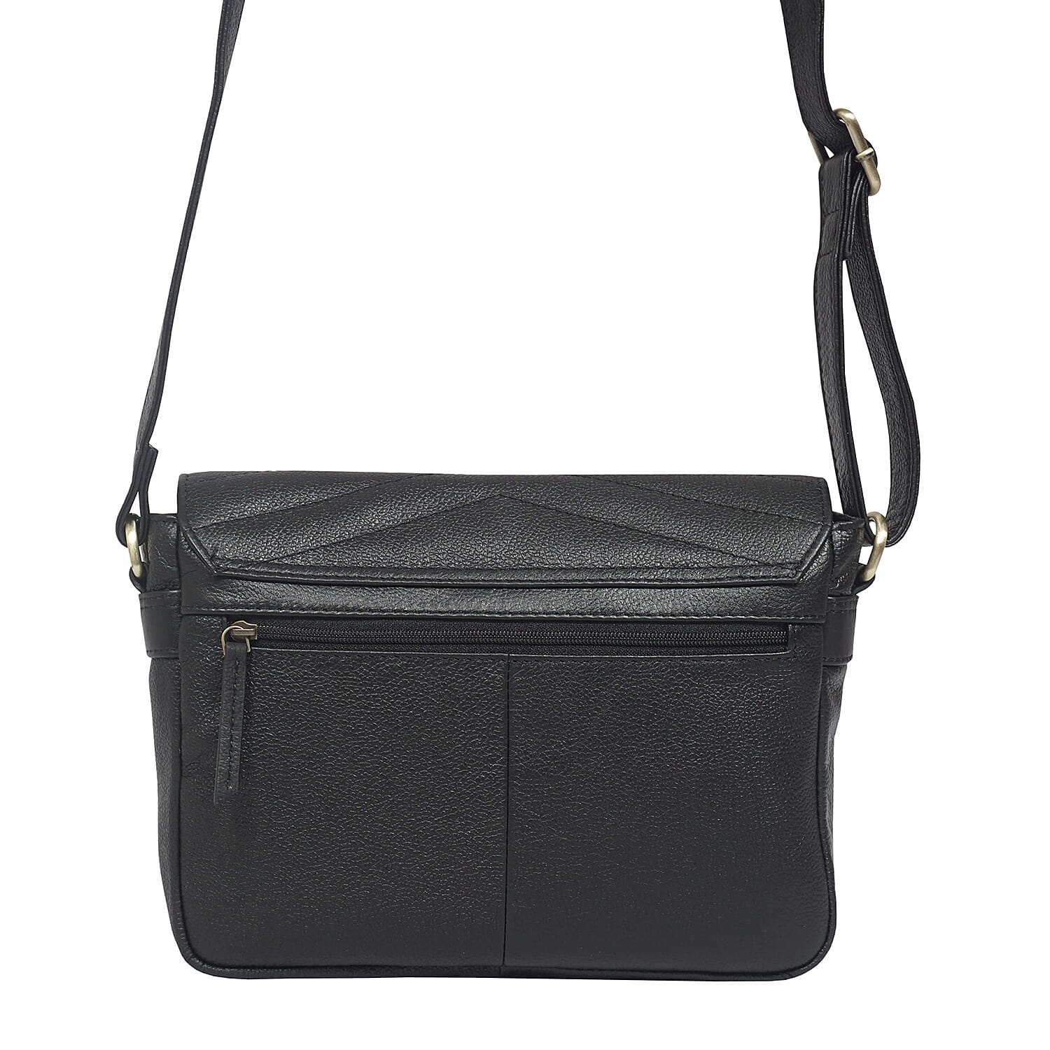 Assots London Genuine Leather Jessica Quilted Crossbody Bag - Black