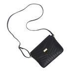 Assots London Genuine Leather Jessica Quilted Crossbody Bag - Black