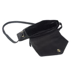 Assots London Genuine Leather Jessica Quilted Crossbody Bag - Black