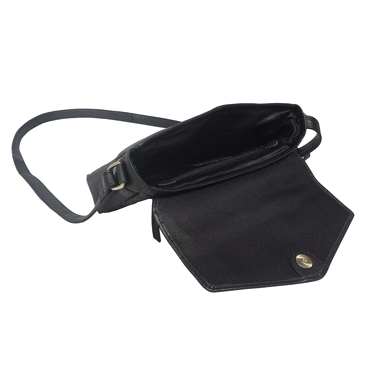 Assots London Genuine Leather Jessica Quilted Crossbody Bag - Black