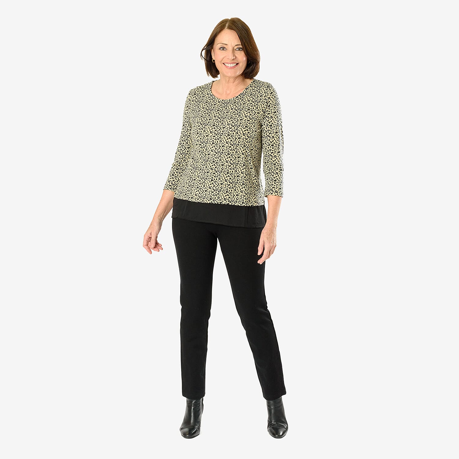 Auburn Animal Print Top (Size 20 to 22)  - Beige