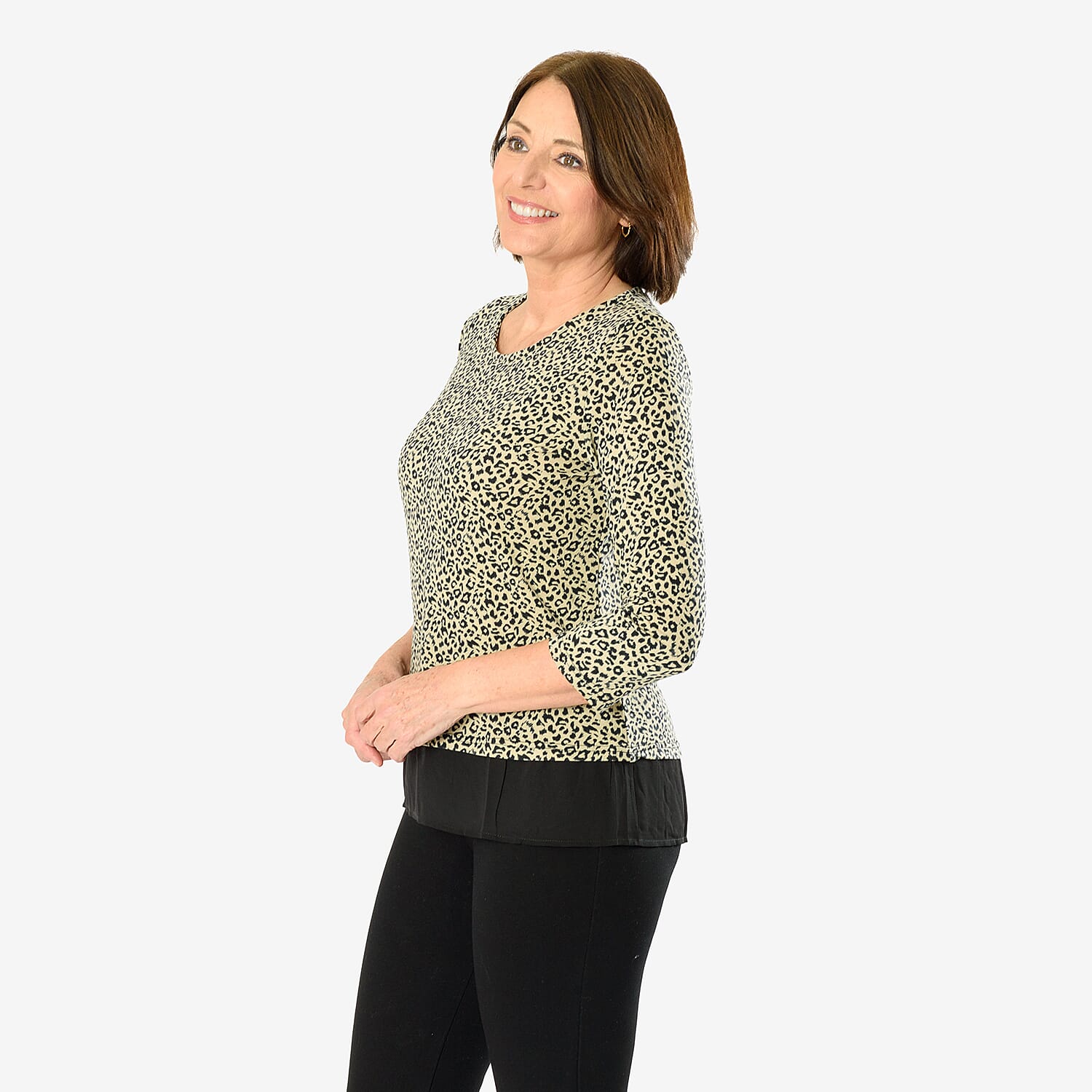 Auburn Animal Print Top (Size 20 to 22)  - Beige