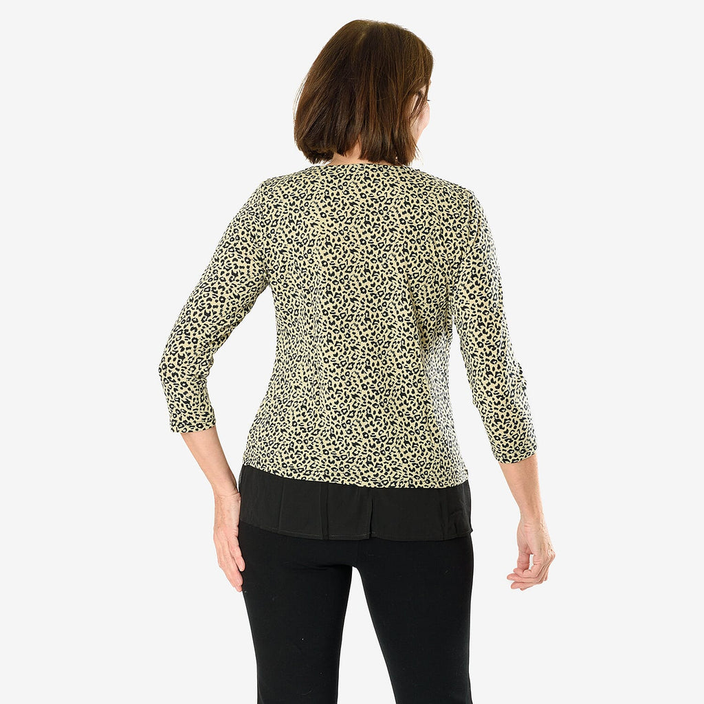Auburn Animal Print Top (Size 20 to 22)  - Beige
