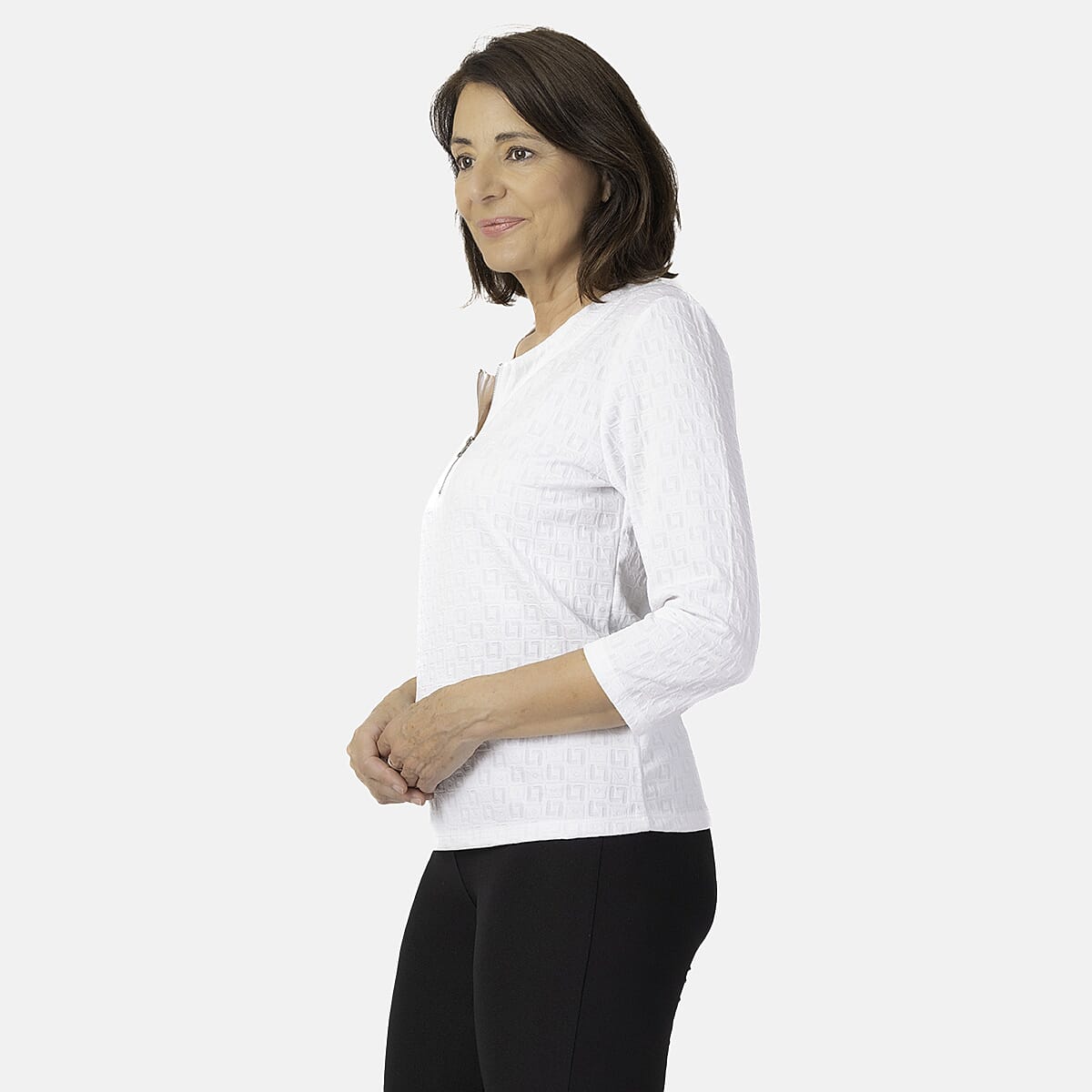 Auburn Knitted Zip Blouse (Size 14-16) - Ivory