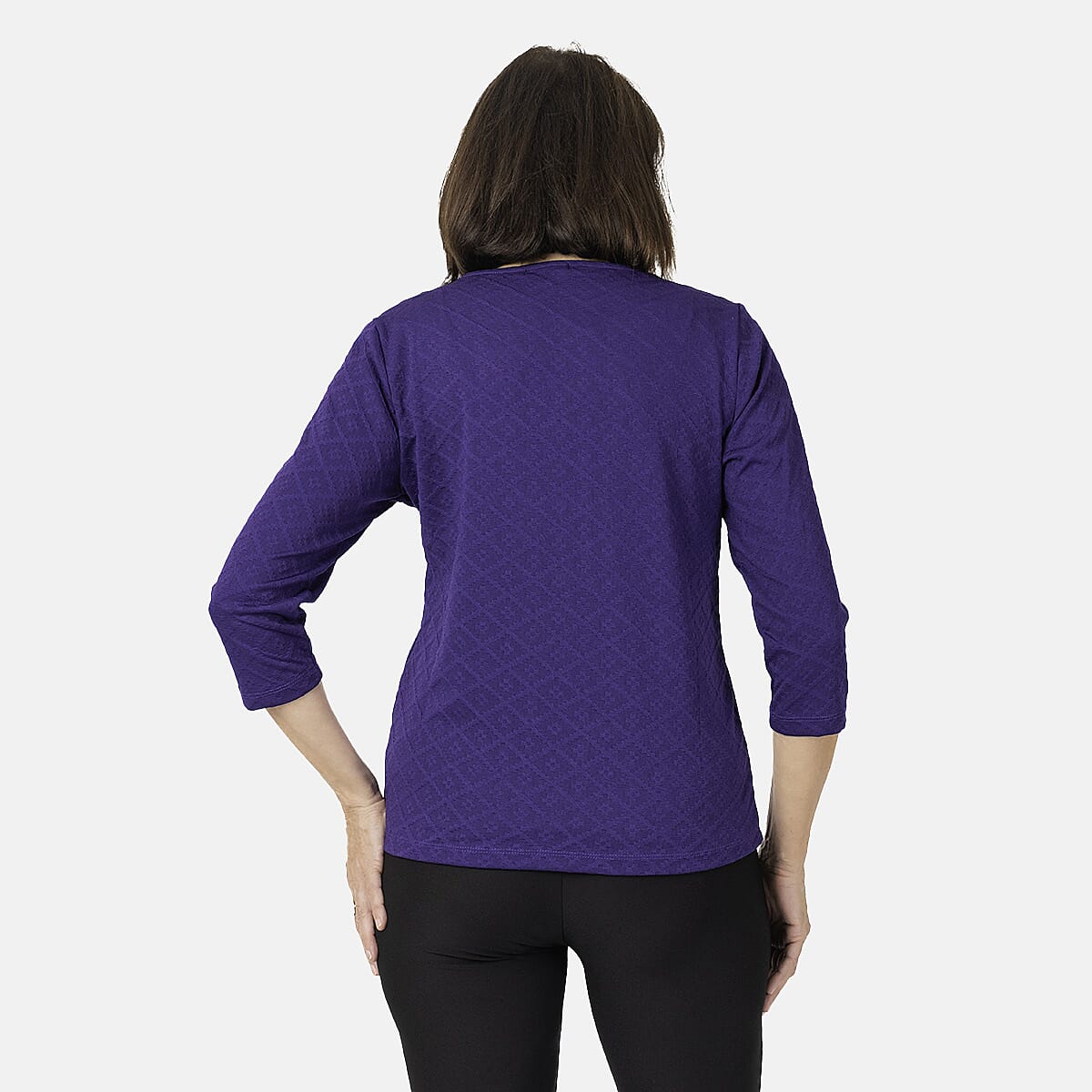Auburn Solid Color Zip Blouse (Size 14 to 16) - Purple