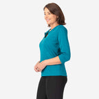 Auburn Solid Color Zip Blouse (Size 22 to 24) - Teal