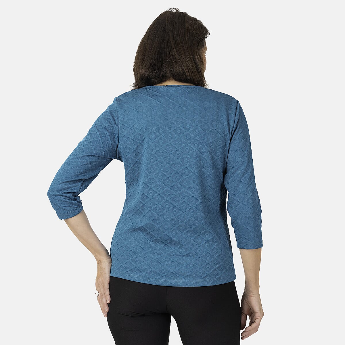 Auburn Solid Color Zip Blouse (Size 22 to 24) - Teal