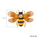 Austrian Black Crystal Brooch with Enamel in Yellow Gold Plated- Butterfly